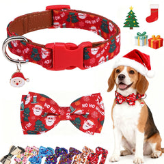 DILLYBUD Christmas bow-tie collar front view for festive photoshoots.