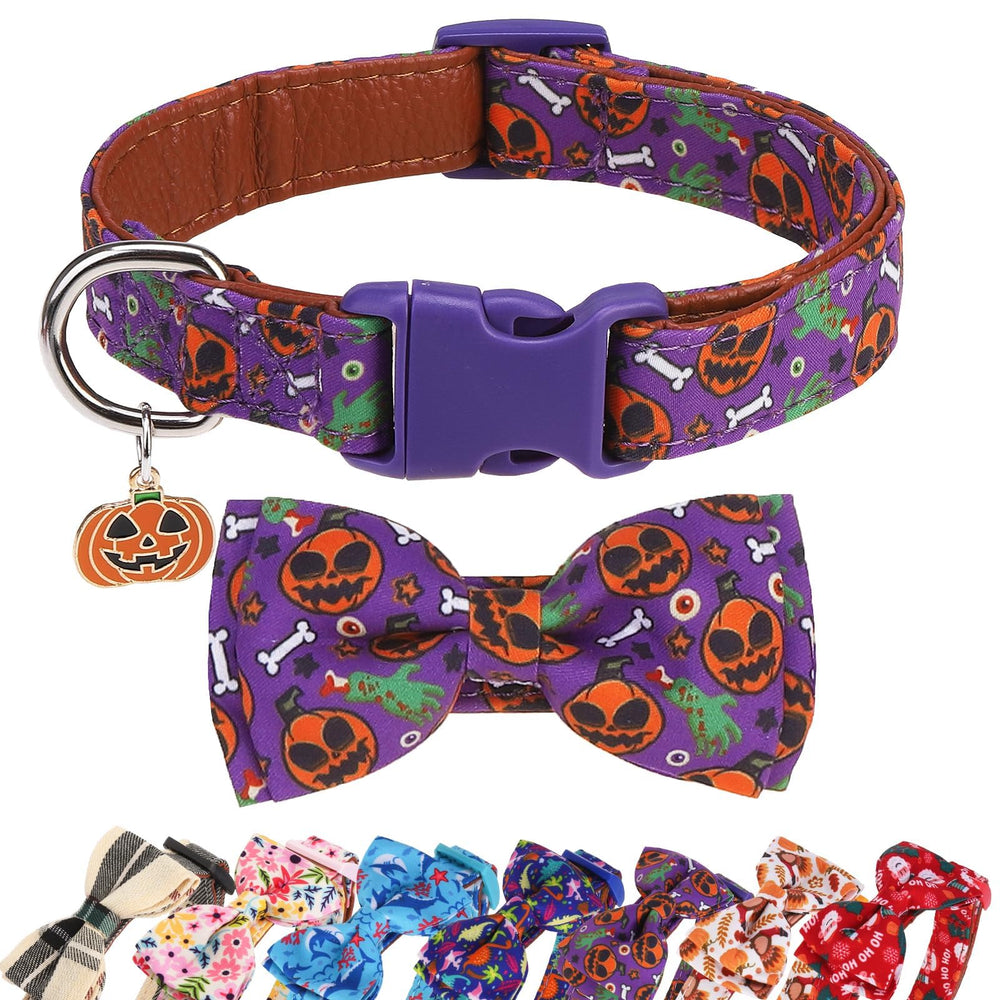 DILLYBUD Halloween dog collar soft fabric for comfortable daily wear