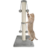 Dimaka 29'' cat scratching post grey with durable sisal rope for scratching.