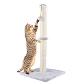 Dimaka 29-inch tall scratching post, front view, stable for vertical scratching.