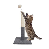 Dimaka cat-scratching-post-grey-full-stretch shows a grey post for full-body indoor stretches.