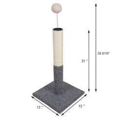 Dimaka cat-scratching-post-sisal-wrapped-tube features natural sisal scratch surface.