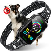 DINJOO bark collar on dog neck aids calm training during walks