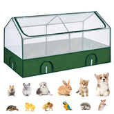 DINMO small animal playpen front view with green waterproof base for indoors.
