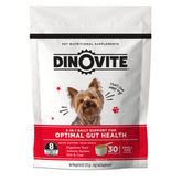 Dinovite 3in1 probiotic small dogs bottle showing 30 servings for digestive support