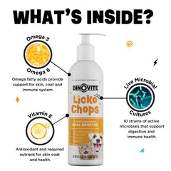 Dinovite Lickochops coat shine close up for healthy fur appearance