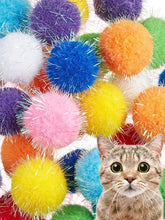 DIYUQISHI soft cat toy balls 1.5in multicolor close-up for playful sessions.