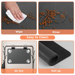 DK177 Pet Feeding Mat anti-slip rubber backing holds mat in place.