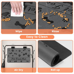 DK177 pet feeding mat easy-clean surface resists hair and dust