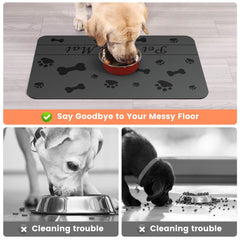 DK177 pet feeding mat non-slip rubber backing keeps bowls in place