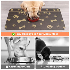 DK177 Pet Feeding Mat waterproof backing protects floors from leaks and splashes.