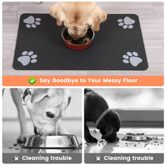 DK177 Pet Feeding Mat with waterproof backing protects floors