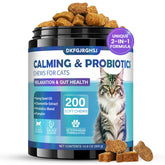 Golosinas calmantes DKFGJRGHSJ con probióticos para gatos, favorecen la calma y la digestión.