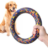 DLDER indestructible dog toy flying disc in action boosts durable fetch for aggressive chewers