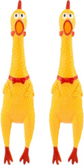 Dlh Western large screaming rubber chicken pack—two 12-inch prank toys for fun party moments