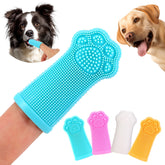 Dlnope dog finger toothbrush 4-pack packaging shows color variety for multiple pets