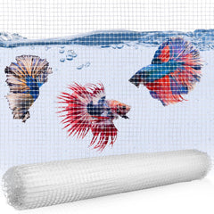 DLOnline clear mesh netting top cover shows protective, light-transmitting lid for fish tank.