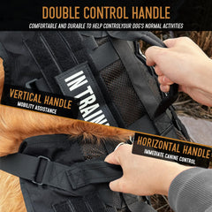 Dnallrino tactical dog harness MOLLE system for patches and essentials