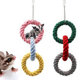 Dnoifne 2-pack sugar glider hanging toy assembly promotes climbing and playful enrichment.