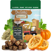 DOC EDDIE'S Digestive Bites timothy hay coating shows natural palatability and gut support.