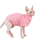 Dociote small pink fleece sweater front view keeps tiny dogs warm and cozy.