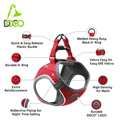 DOCO breathable air mesh keeps dogs cooler during walks.