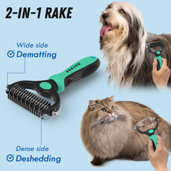Docrok Grooming Brush Soft Edge Closeup showing gentle detangling.