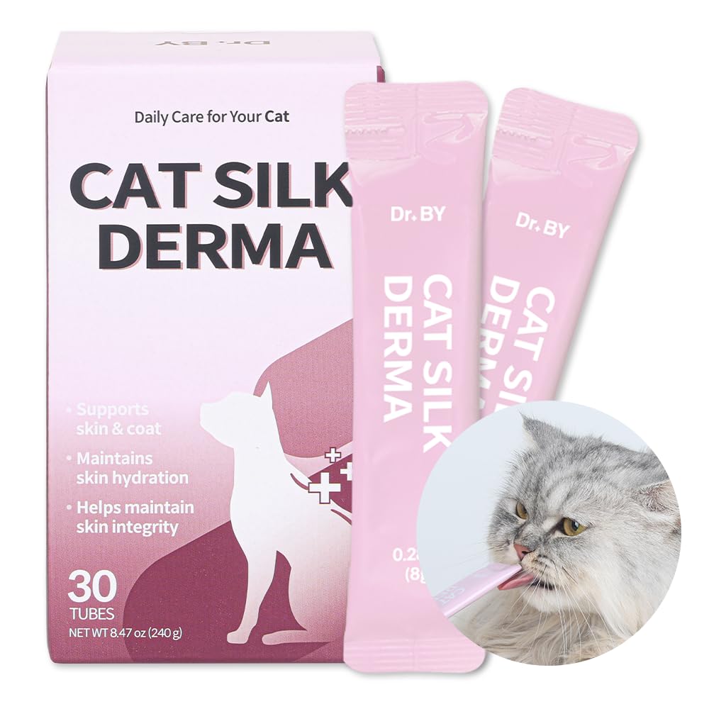 Doctor By Cat Silk Derma Lickable tube front shows easy coat care benefits.