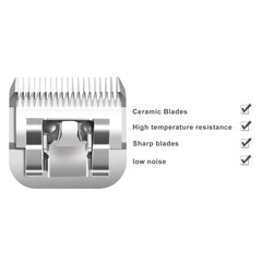 DODAER ceramic shear blade close-up with titanium coating offers smoother operation.