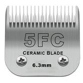 DODAER ceramic blades close-up showing 6.3mm cut for smooth grooming sessions