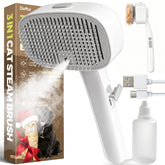 Doffur Cat Steam Brush mist-settings in action for sensitive coats and calm grooming sessions.