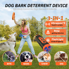 Dog Bark Deterrent Device handheld use shows one-handed operation for on-the-go training.