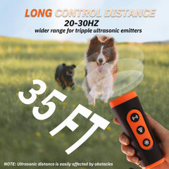 Dog Bark Deterrent Device LED flashlight demonstrates safety lighting and attention cue during dusk.