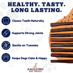Amazing Dog Treats dog-chewing collagen stick captures chewy session that supports dental stimulation.