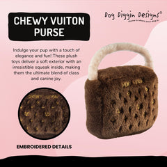 Dog Diggin Designs Runway Pup purse toy 4—durable, safe squeak supports interactive games and training.