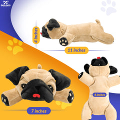 Dog Dog Pug stuffed animal fawn color with squeaker for interactive play