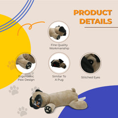 Dog Dog Pug stuffed animal textured fabric shows durable plush surface