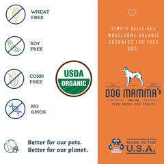 Dog Mamma's Organic Pumpkin Snaps oven-baked tray, aroma hints at pumpkin spice.