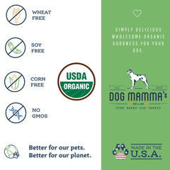 Dog Mamma's USDA Organic badge emphasizes clean ingredients.