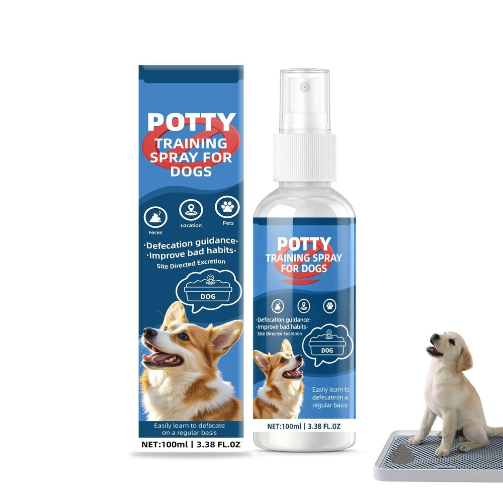 Dog Potty Training Spray compact bottle for on-the-go training.