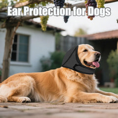 Dog Quiet Ear Cover adjustable strap provides secure, comfortable fit