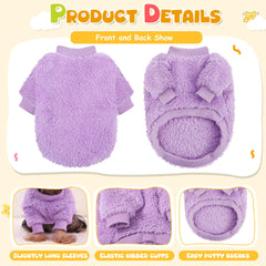 Dog Sweater pullover design makes on/off quick during potty breaks.