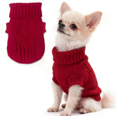 Dog Sweater wine-red XS front view showing warm insulation for small dogs