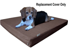Dogbed4less heavy-duty denim cover on XL bed; breathable cotton denim for allergy-friendly use