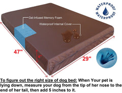Dogbed4less waterproof internal cover close-up protects bed from accidents.