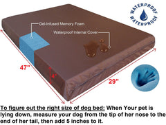 Dogbed4less XL gel memory foam pad offers cooling, pressure-relief support.
