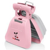 DogBuddy Pooper Scooper large pink front view shows durable design for quick cleanup on walks.