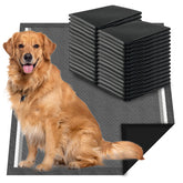 Dogcator charcoal dog pee pad close-up shows 6-layer absorbent core for quick liquid containment.