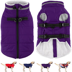 Dogcheer dog coat with back zipper and harness, enabling quick on-off.