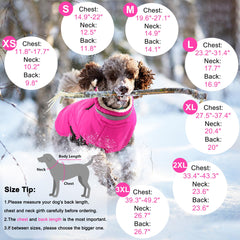 Dogcheer dog jacket with harness pink side view shows integrated harness convenience.